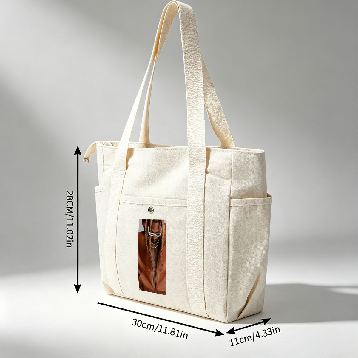 Future in a Brown Leather Jacket with White Sunglasses and Braided Hair - Multi-pocket bags