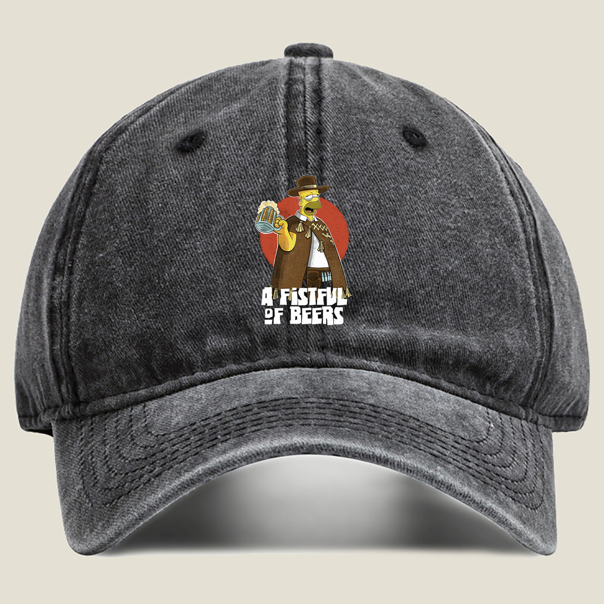 A Fistful of Beers - Homer Simpson - Washed Denim - Baseball Cap