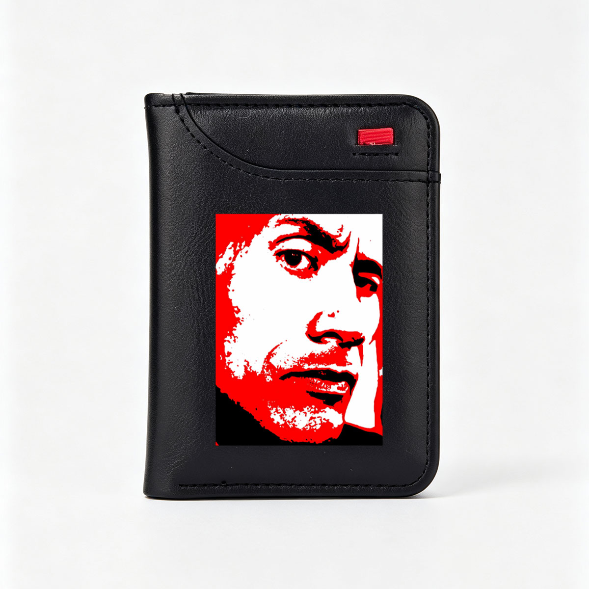 Mao Zedong Portrait in Red and White Stylized Art - Vertical Style Wallet