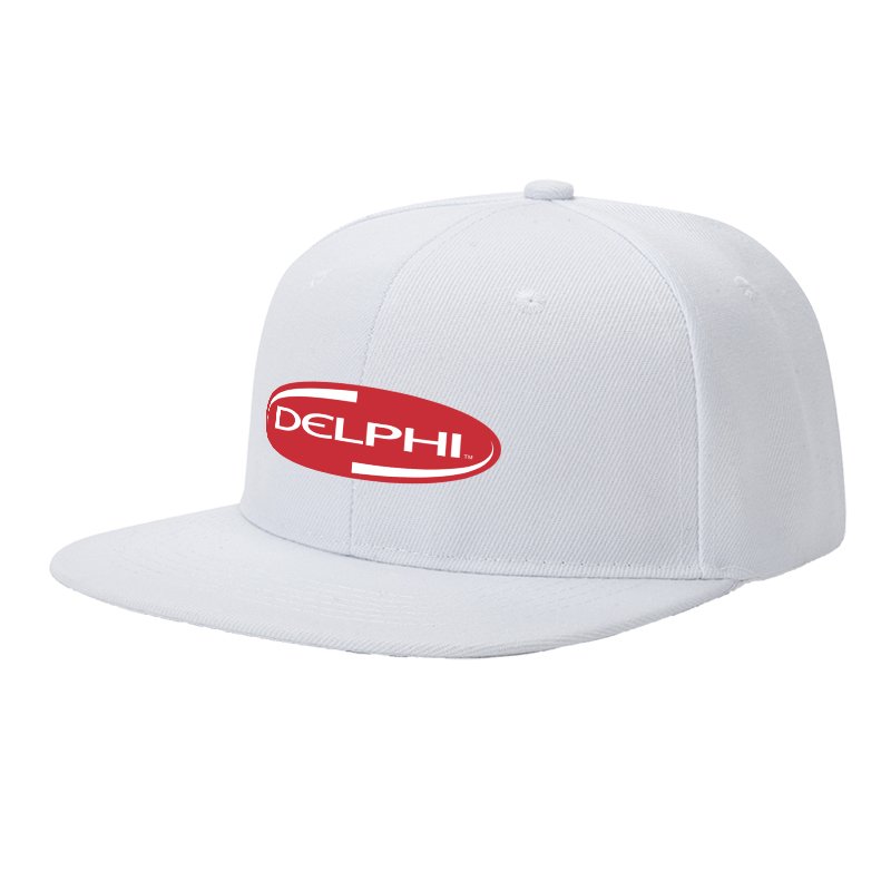 Flat Brim Baseball Cap Delphi Logo Print Streetwear Underground Skate Style for Basketball Court Skate Park Urban Lifestyle Riders Rappers Streetwear Enthusiasts