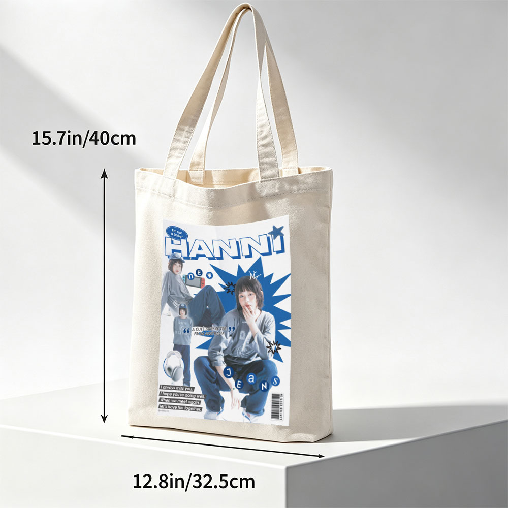 HANNI New Jeans Cover Feature: A Cute Baby Otter from Australia in Stylish Streetwear and Headphones - Canvas tote bags