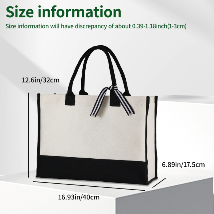 Canvas patchwork gift tote bag