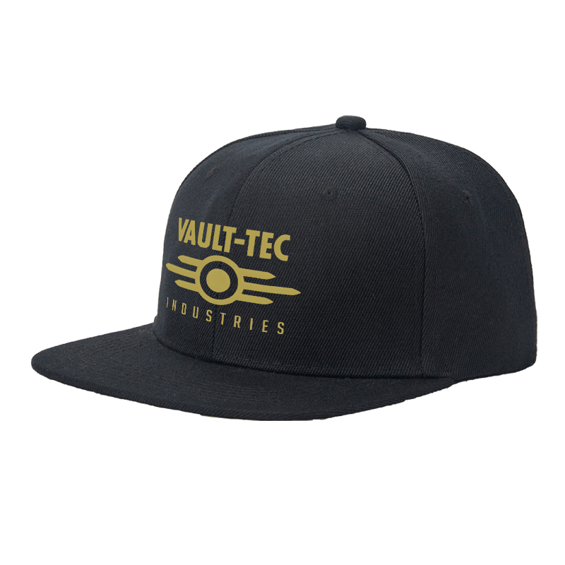 Flat Brim Baseball Cap Vault Tec Industries Logo Print Streetwear Underground Skate Style for Basketball Court Urban Streets Skate Park Skaters Rappers Streetwear Enthusiasts