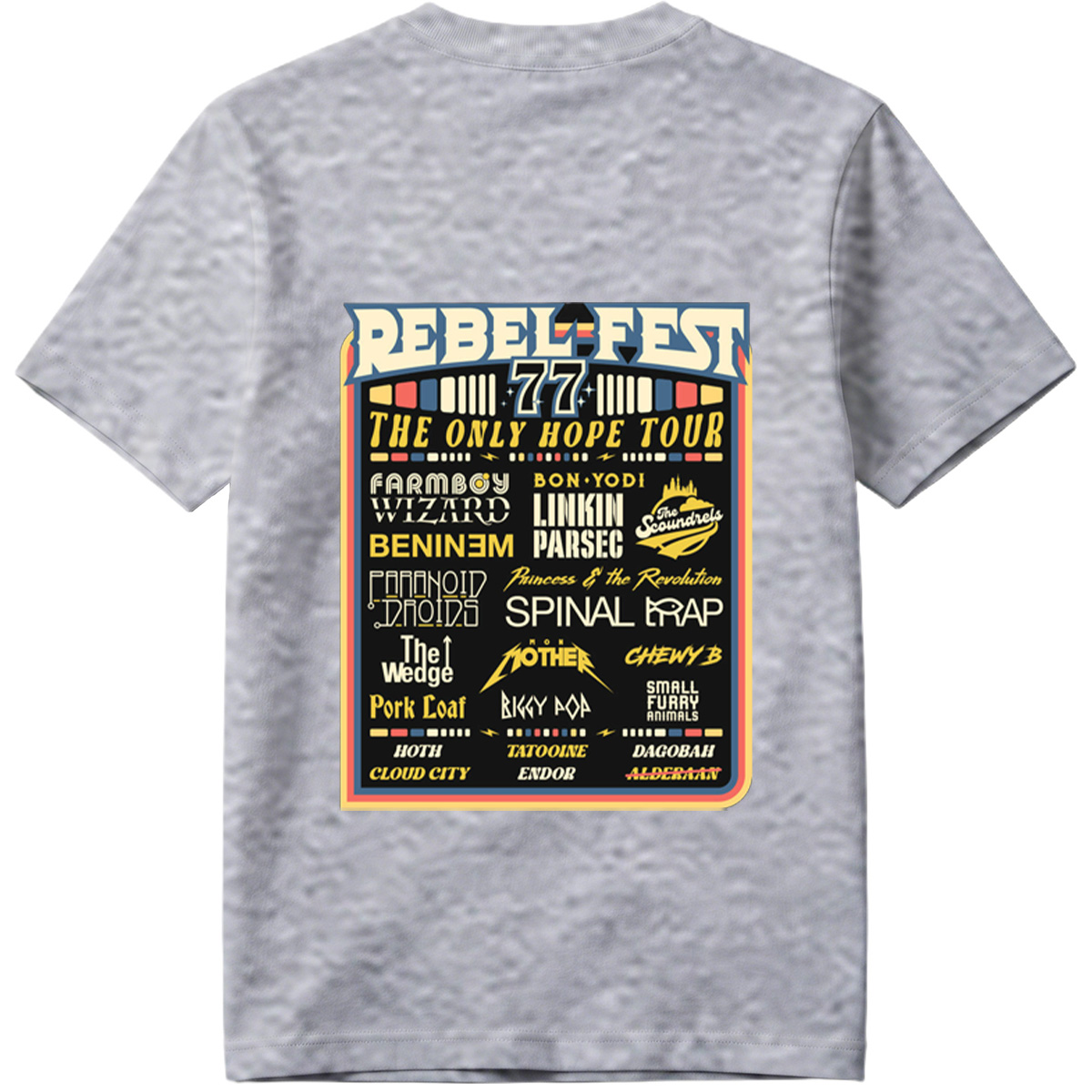 Rebel-Fest 77: The Only Hope Tour Featuring Star Wars Characters and Bands - Tee