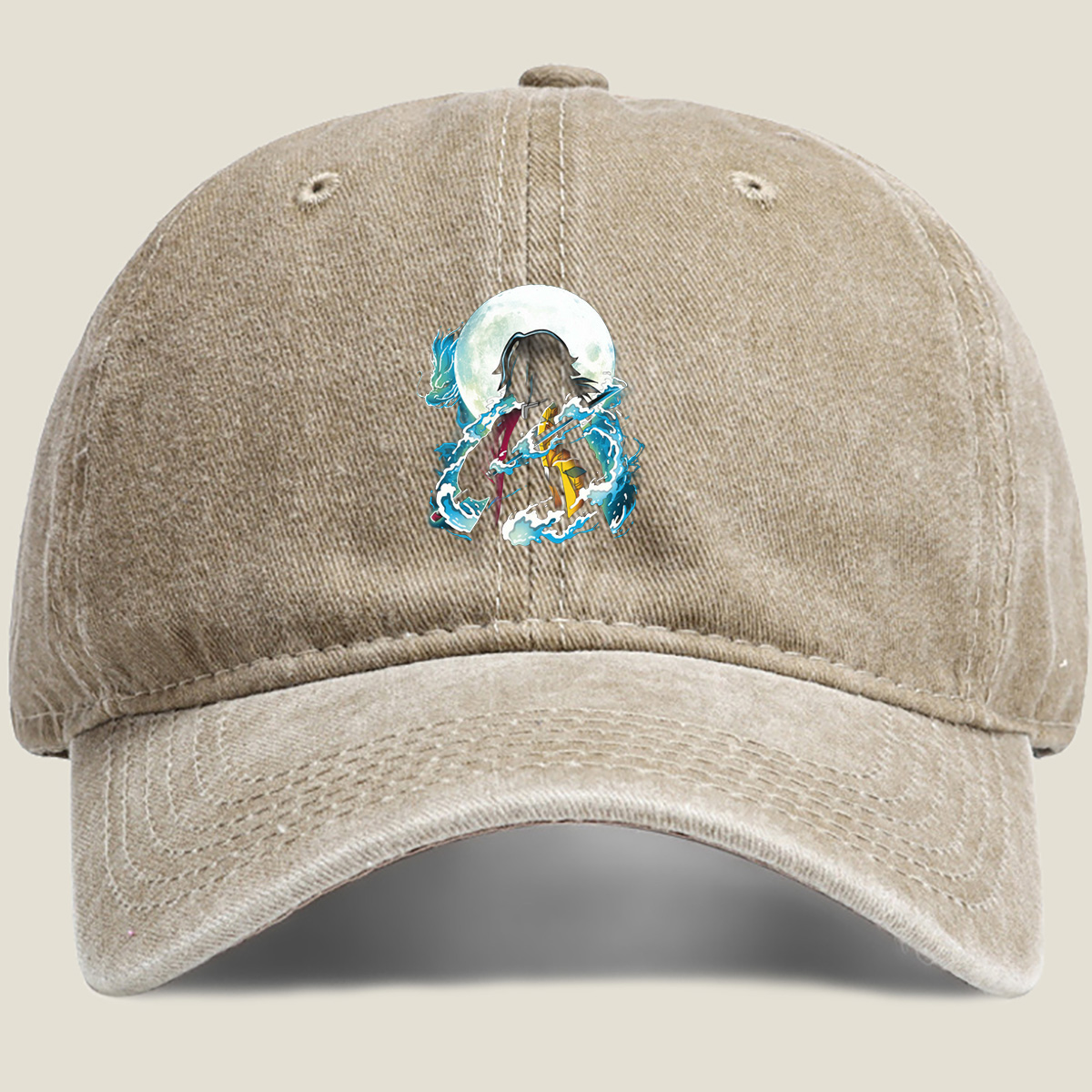 Demon Slayer Tanjiro Kamado Water Breathing Moon Background - Hat