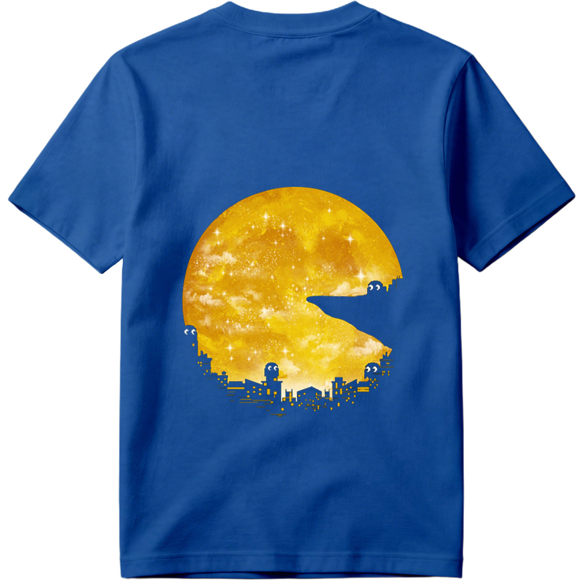 Pac-Man Cityscape Under the Moon - Tee