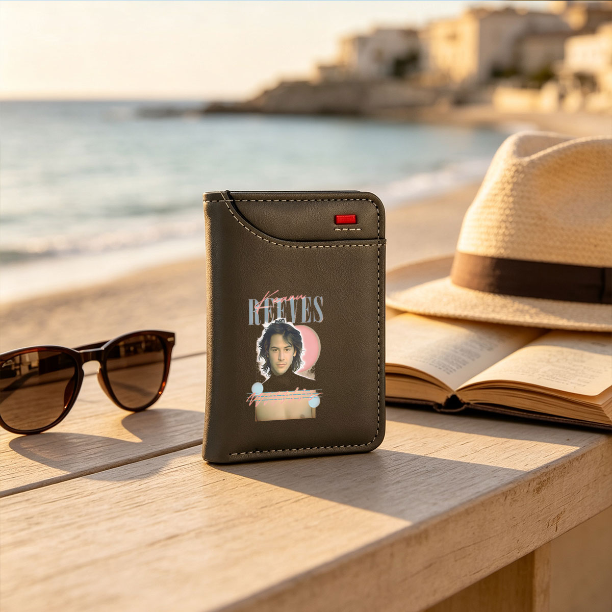 Keanu Reeves Portrait Art Design - Vertical Style Wallet