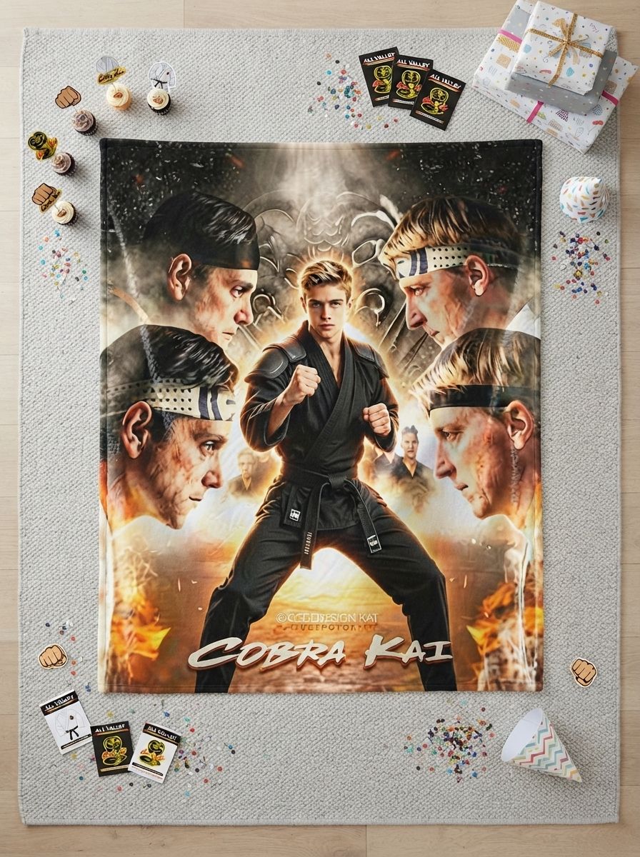 Custom Photo Martial Arts Action Flannel Throw Blanket Personalized Ultra Soft Anti Pilling Fleece Cover Cozy Birthday