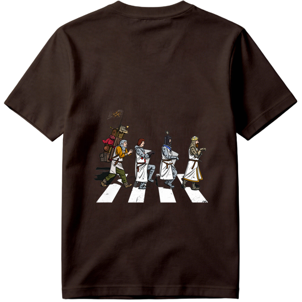 The Knights: Monty Python's Holy Grail Characters Crossing the Road - Tee