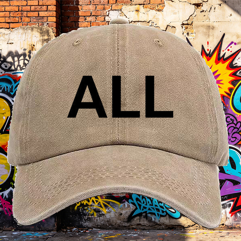 Men's Printed Washed Cap with Mountain Logo and 