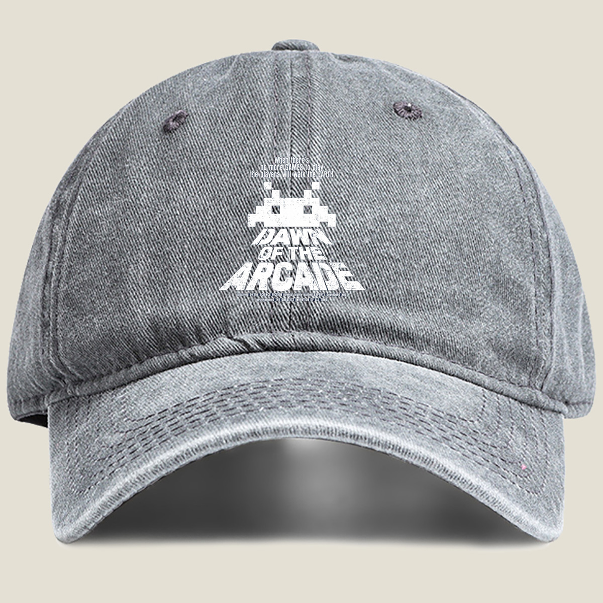 Dawn of the Arcade: Pixel Invader - Washed Denim - Baseball Cap