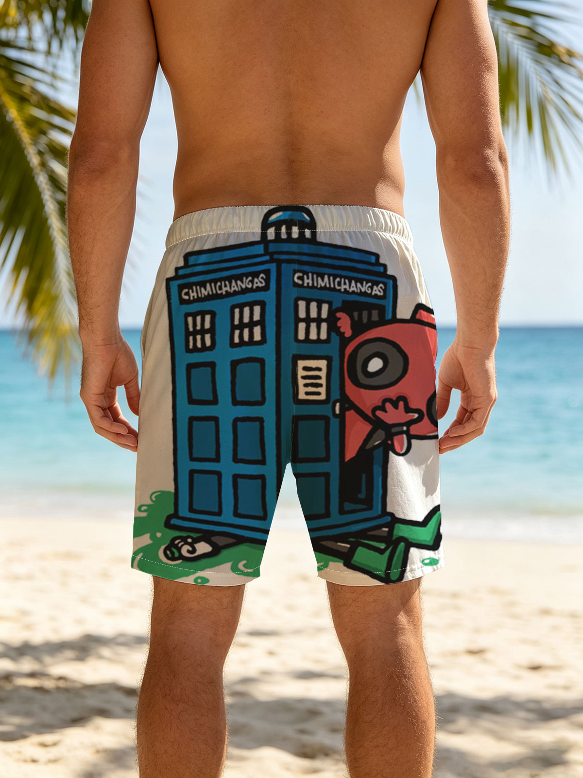 Rick and Morty's Chimichanga TARDIS Adventure -  Beach shorts