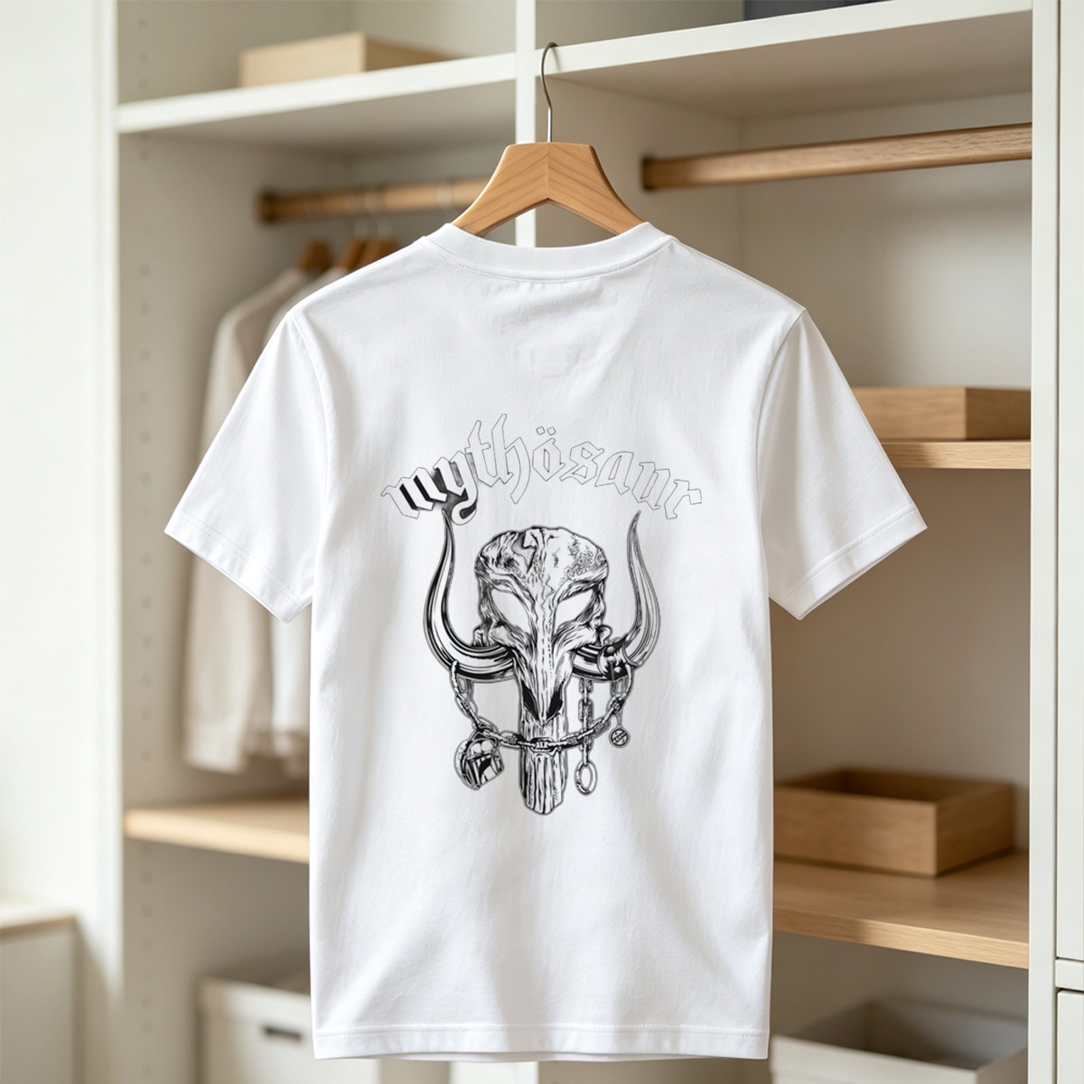 Mythosaur Skull with Chains and Helmets - Tee