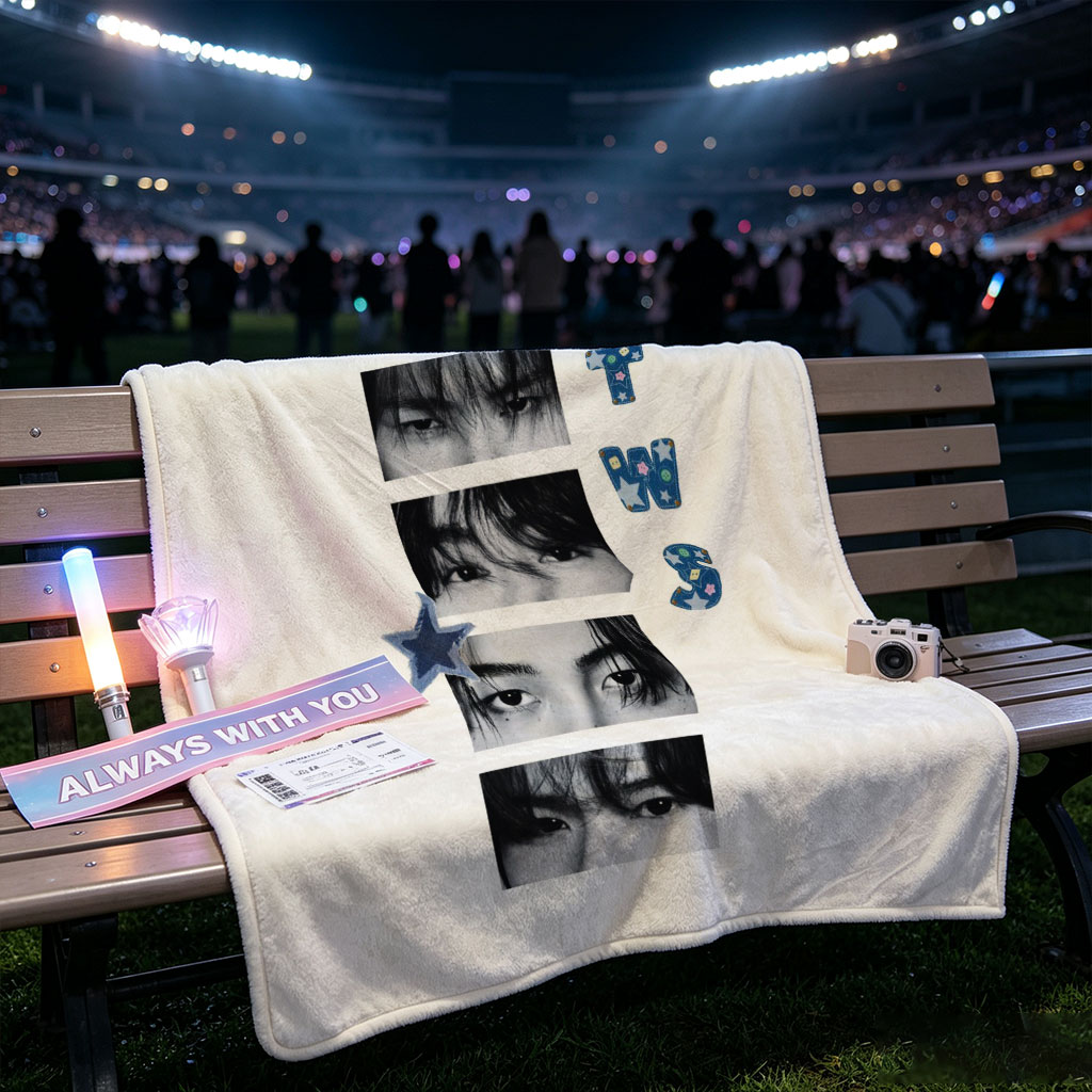 TWS Eyes Close-Up Collage with Star and CD Design - Blankets