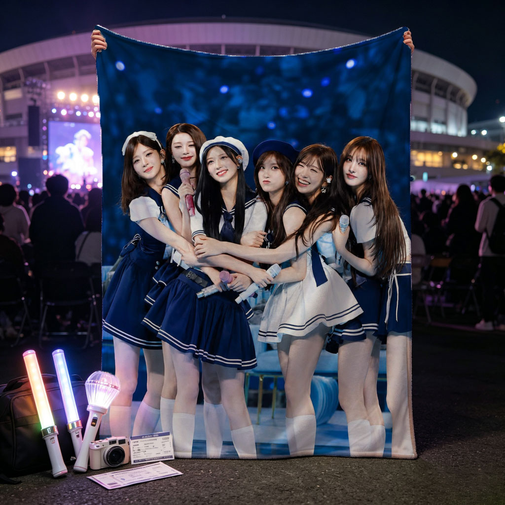 IVE in Sailor Outfits on Stage at Concert Performance - Blankets