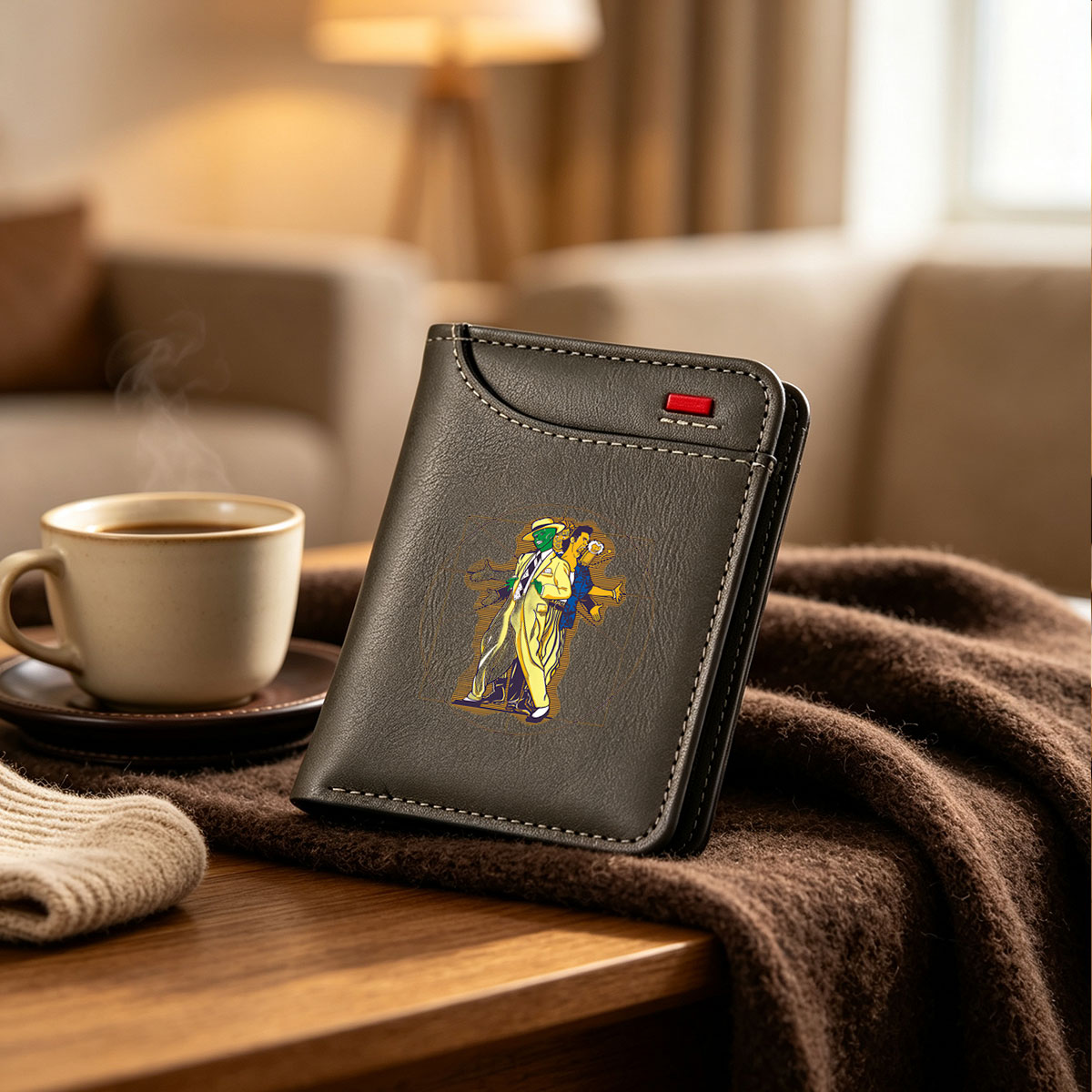 The Green Hornet, Kato, and a Beer-Drinking Man in a Blue Suit - Vertical Style Wallet