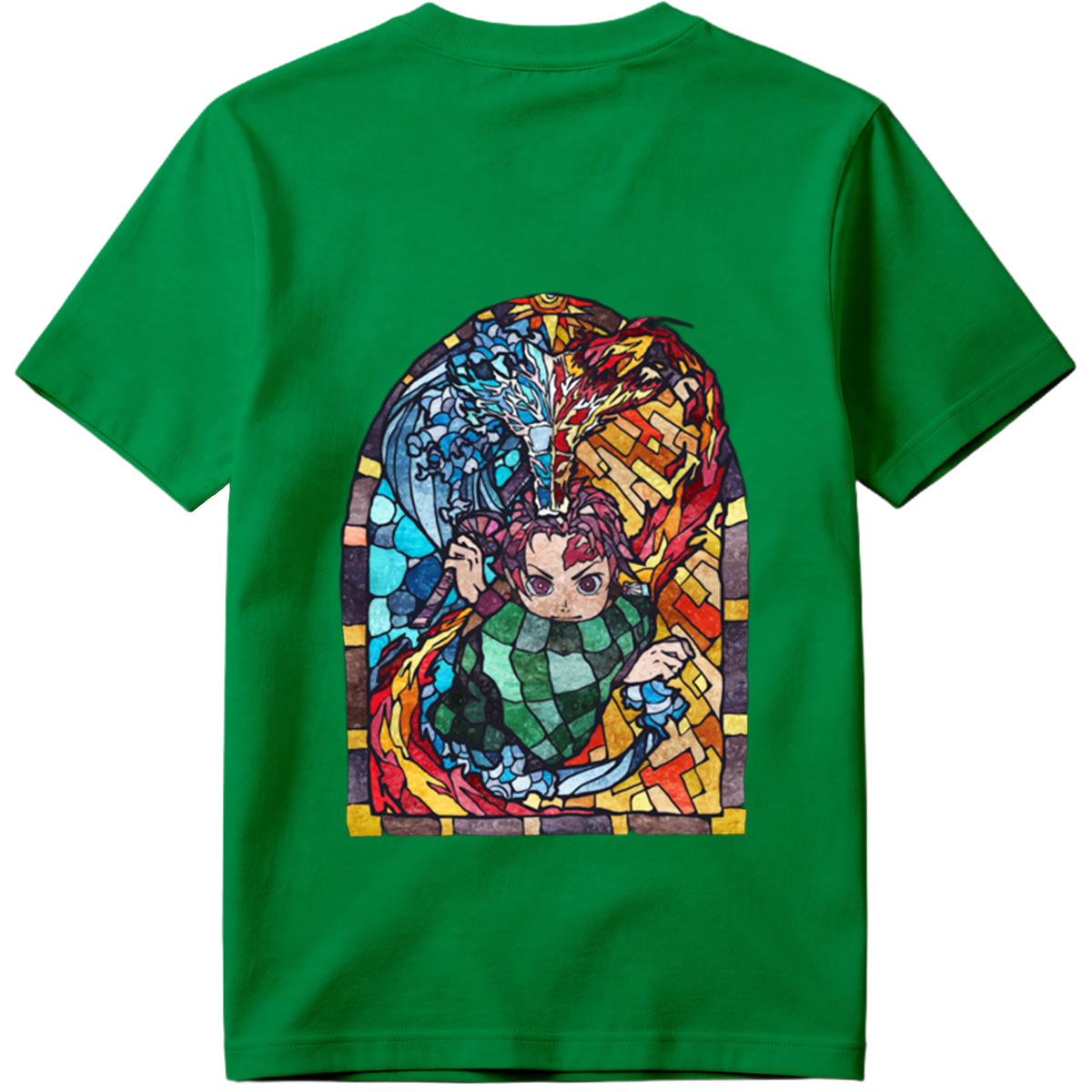 Demon Slayer Tanjiro Kamado Stained Glass Art - Tee