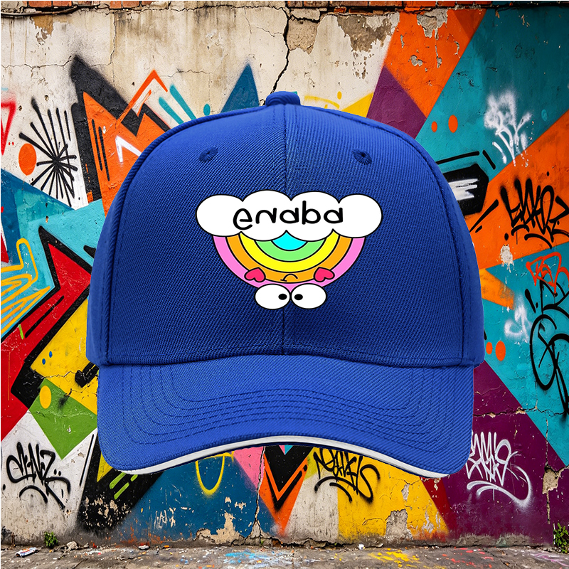 Unisex Classic Sandwich Hat with Rainbow Heart Eyes and Guara Print | Casual Outdoor Sun Protection Cap for Adults and Teens | Perfect for Beach, Hiking, Travel, Daily Wear