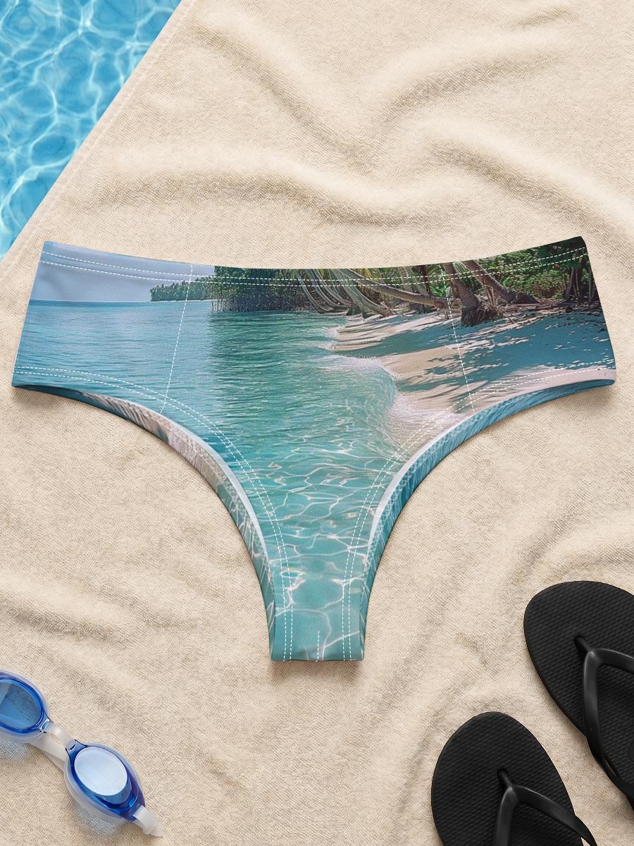 Crystal Clear Waters and Palm Trees on a Tropical Beach -  Men's swim trunks