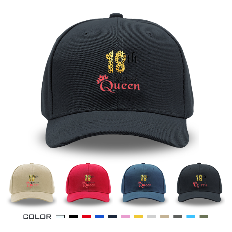 1pc New Leopard Print 18th Birthday Queen Baseball Cap Adjustable Unisex Hat for Party Celebration Adults Fashion Statement Accessory