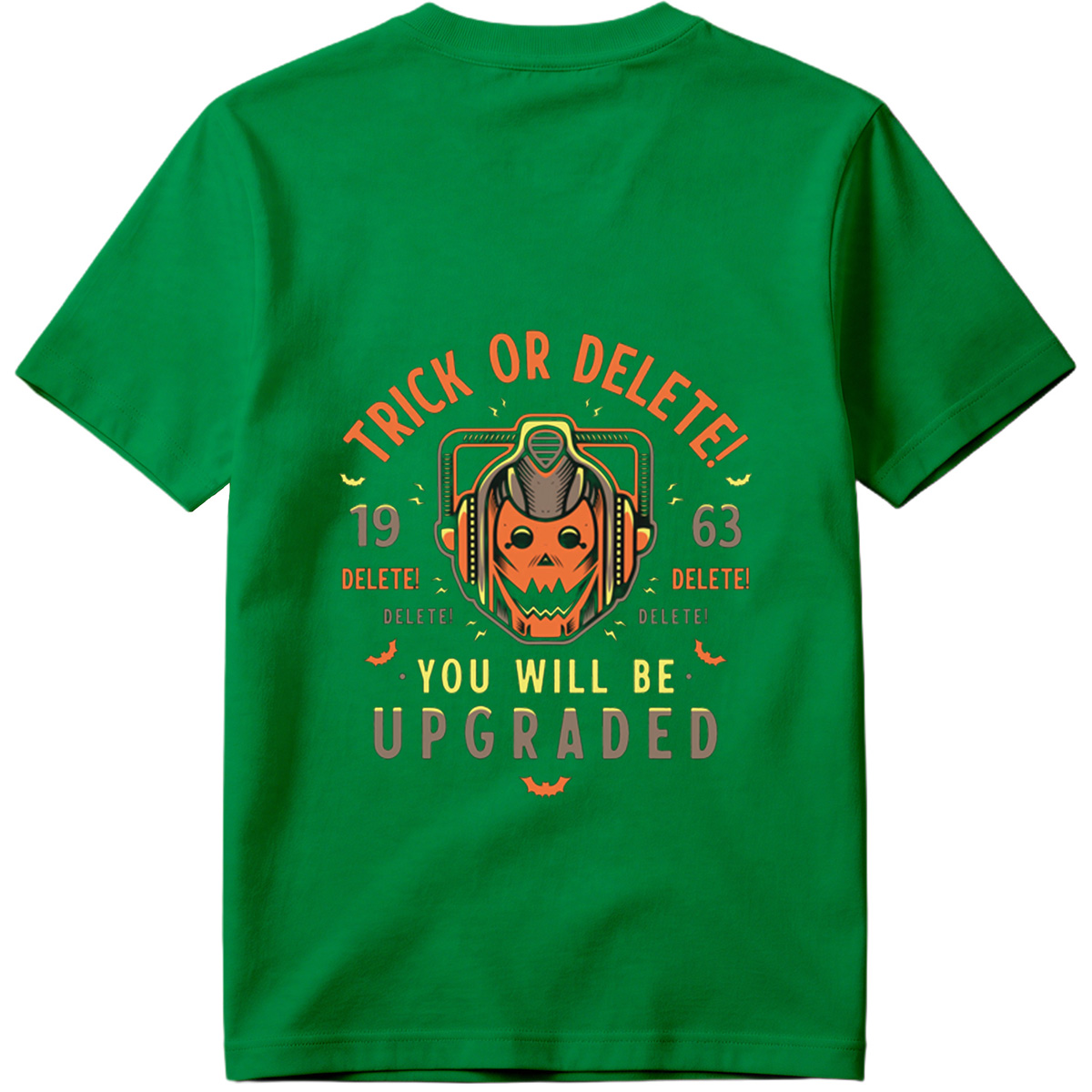 Trick or Delete: Cyberpunk Pumpkin with Helmet - Tee