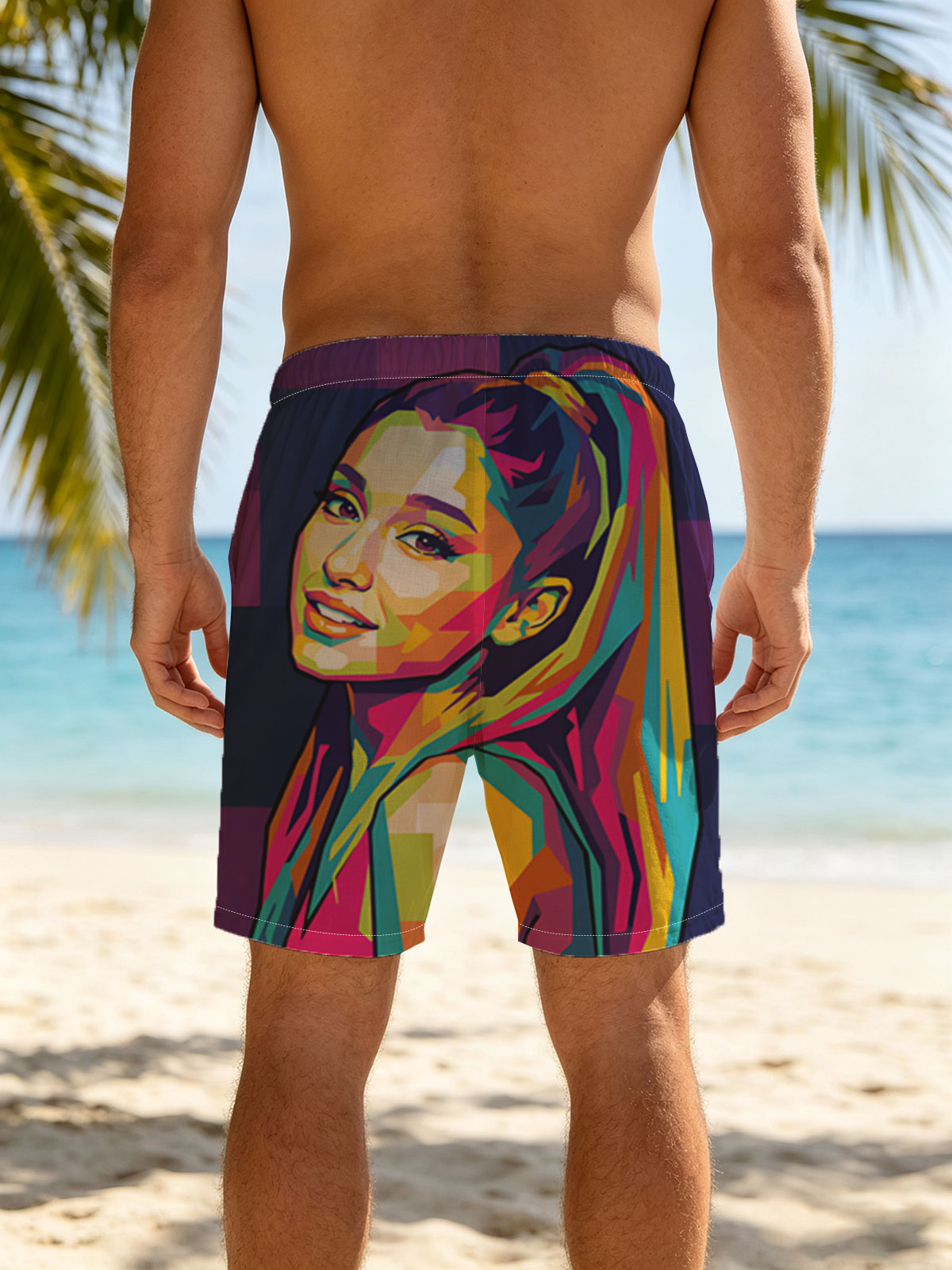 Ariana Grande Pop Art Portrait -  Beach shorts