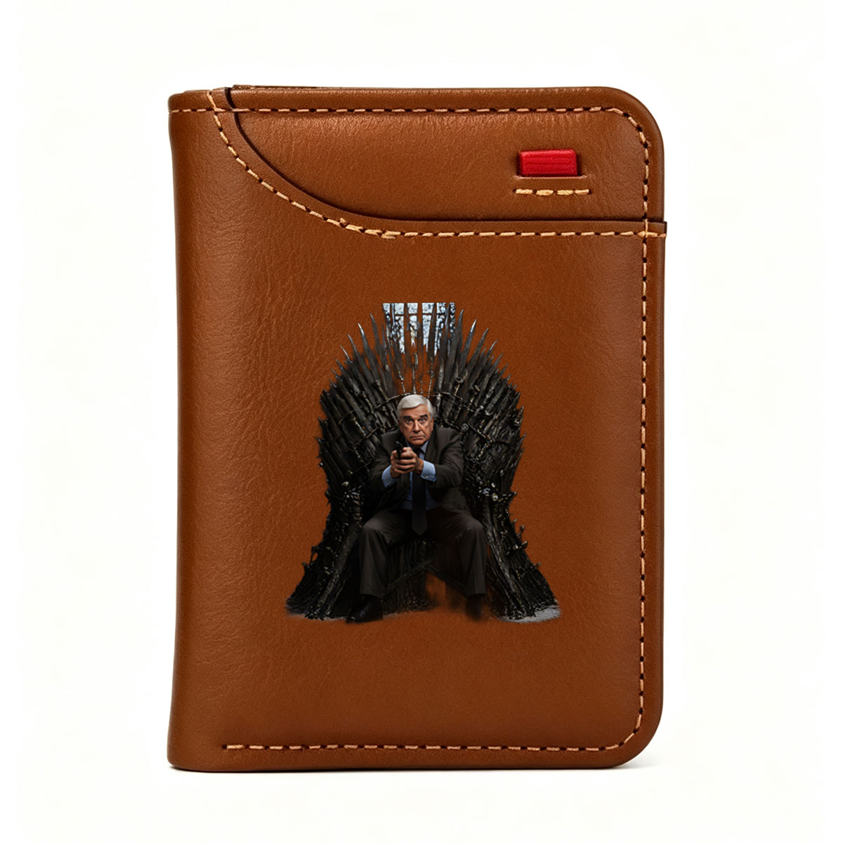 Robert Mueller on the Iron Throne, Holding a Gun - Vertical Style Wallet