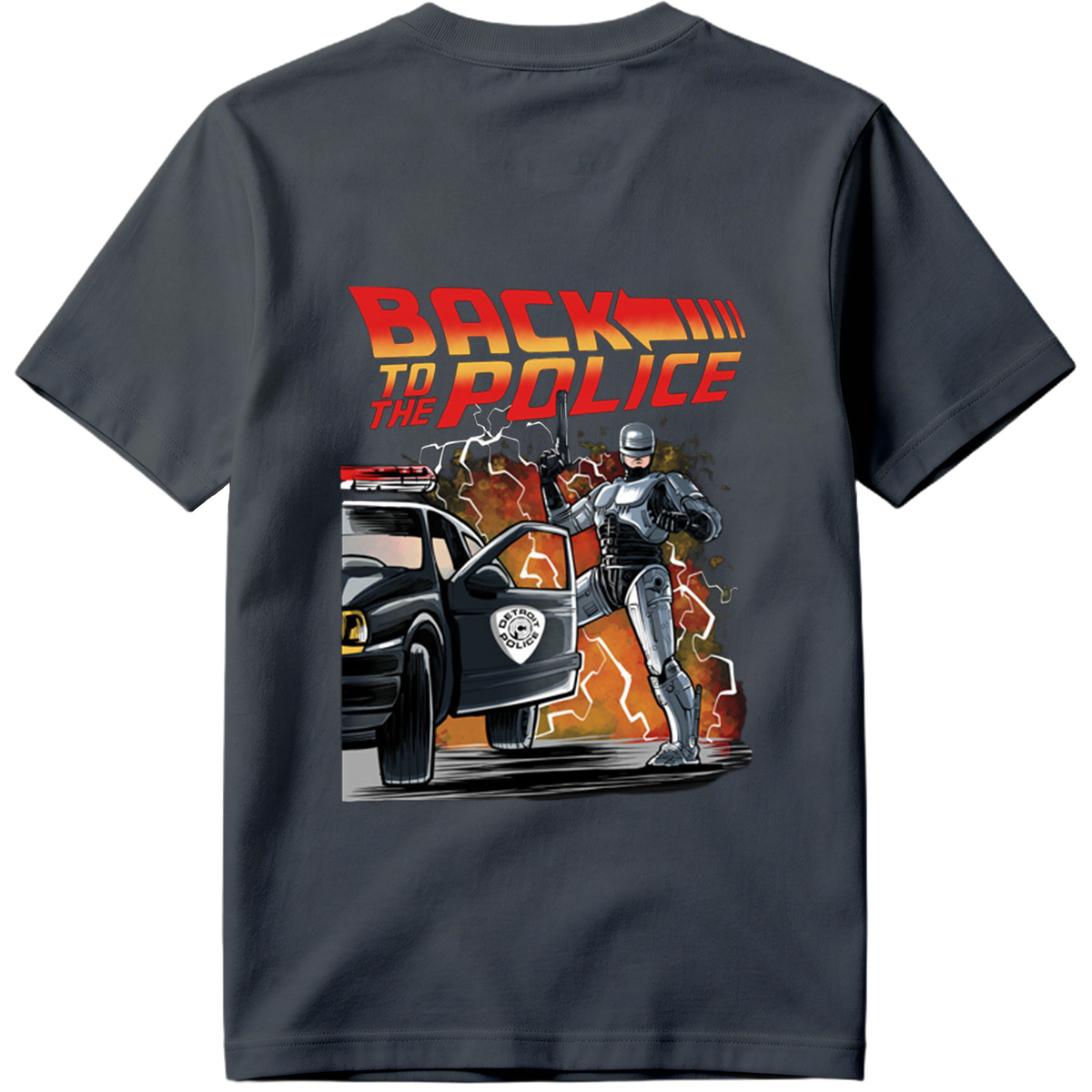 Back to the Police: RoboCop and Detroit Police Car - Tee