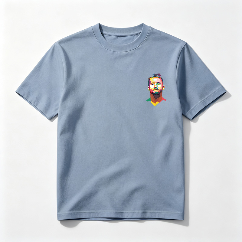 Colorful Geometric Portrait of a Bearded Man - Tee