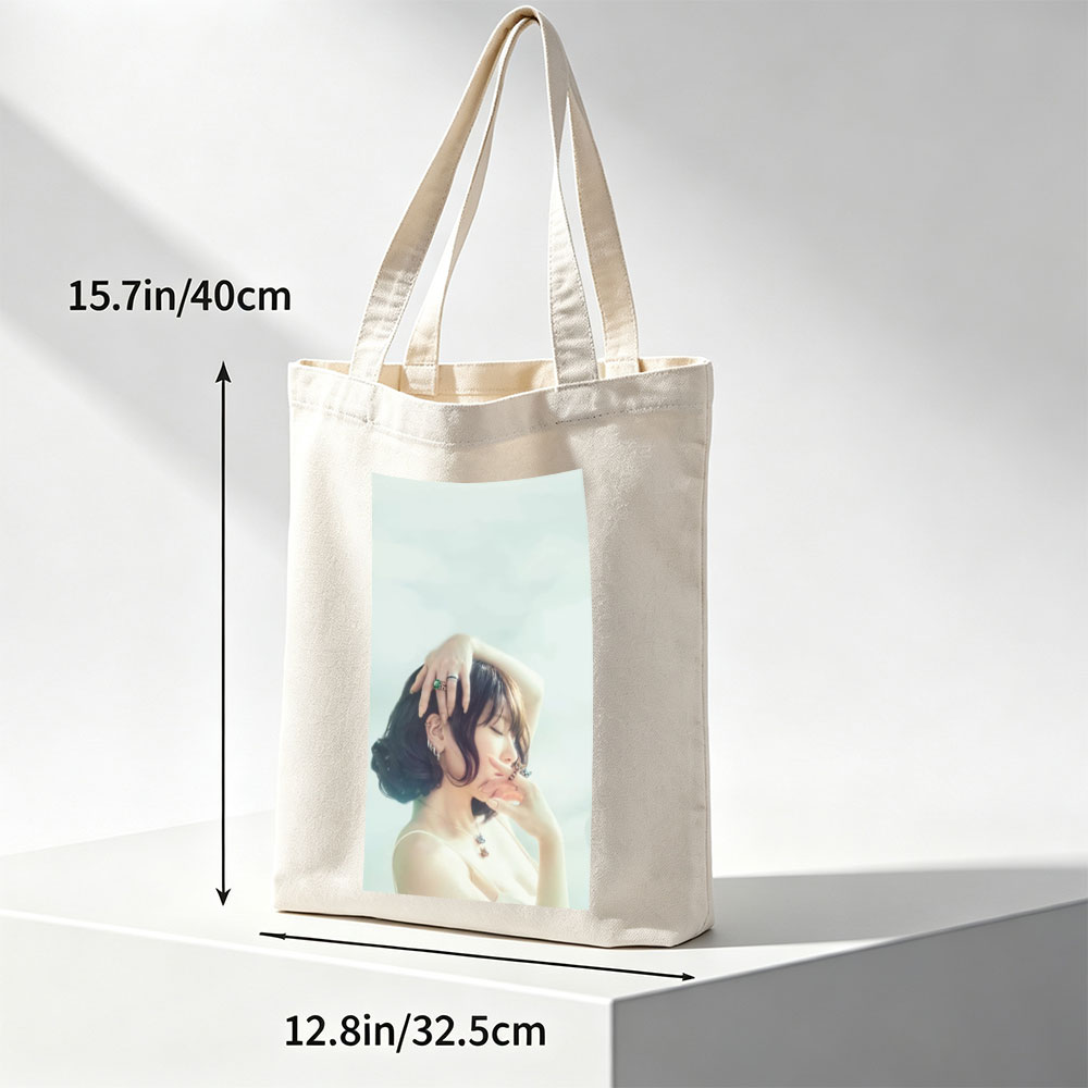 Nana Mizuki in a Serene Pose with Elegant Jewelry and Soft Lighting - Canvas tote bags
