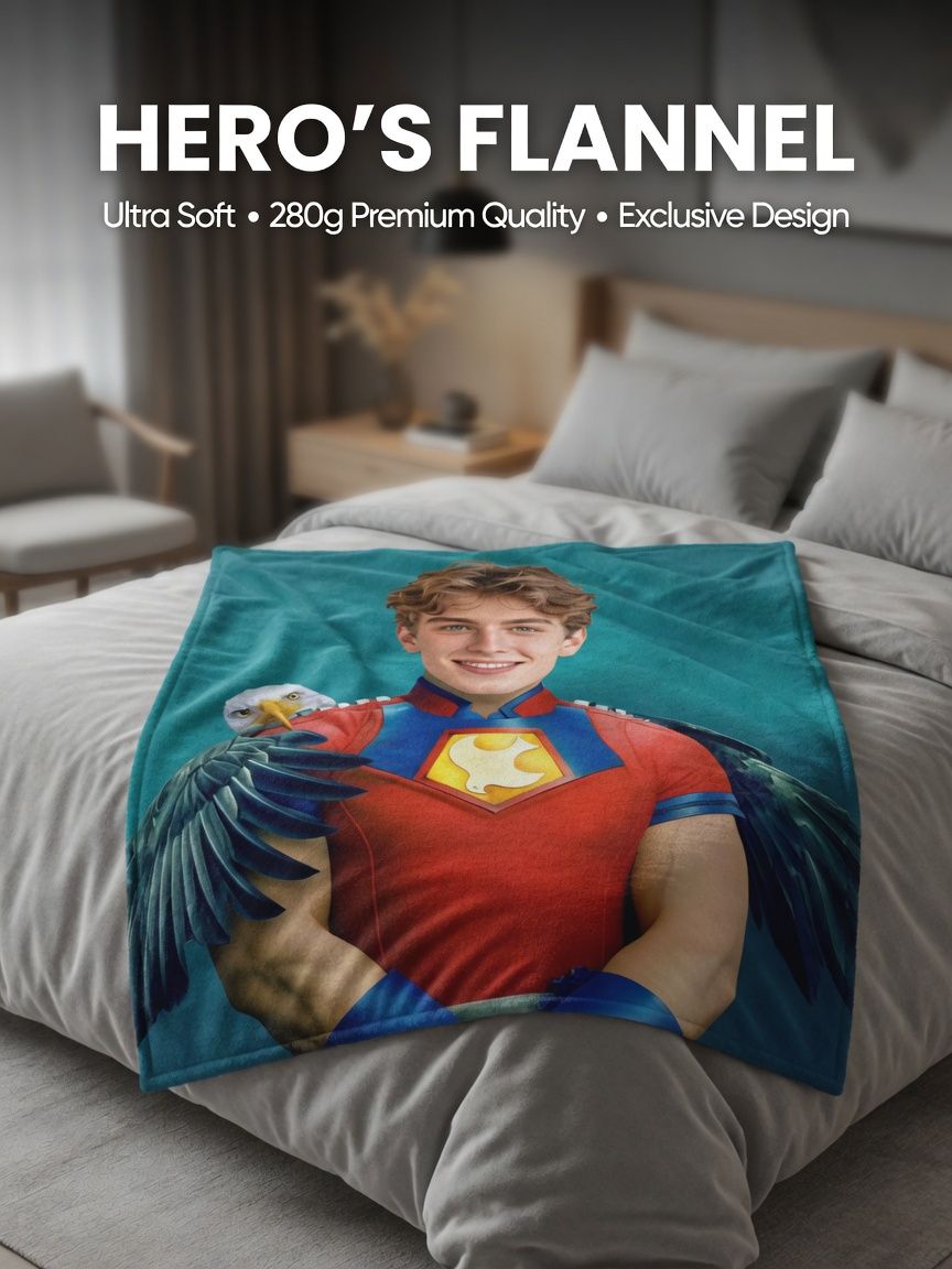 Custom Photo Blanket Personalized Face Print Flannel Throw Anti-Pilling Cozy Warm Bedding Gift for Family and Friends
