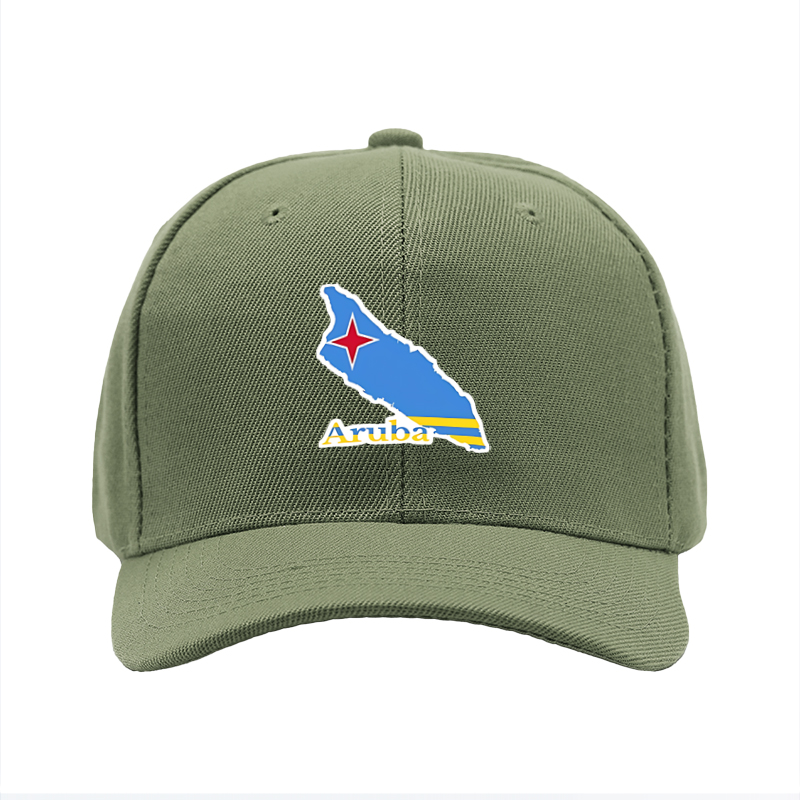 1pc New Baseball Cap with Aruba Map and Flag Print Unisex Adjustable Hat for Outdoor Travel and Casual Wear Adults and Teens
