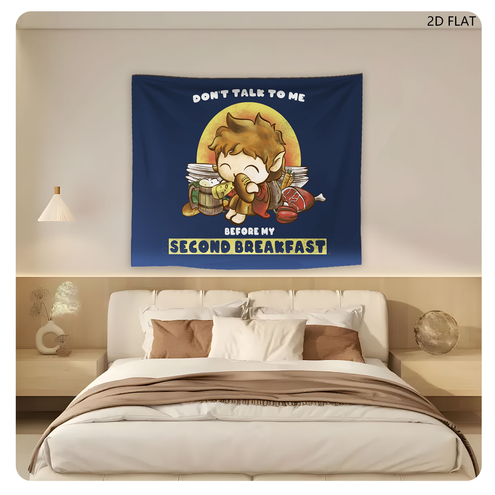 Don't Talk to Me Before My Second Breakfast - Hobbit Fan Art - Tapestry