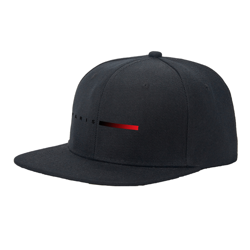 Flat Brim Baseball Cap Paris Minimalist Red Gradient Logo Streetwear Underground Skate Style for Urban Basketball Courts Skate Parks and City Streets Designed for Skaters Rappers and Streetwear Enthusiasts