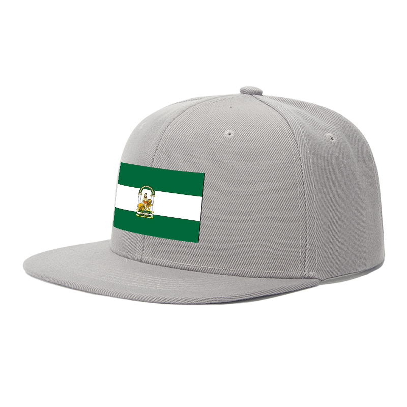 Flat Brim Baseball Cap Andalusia Emblem Design Streetwear Underground Skate Style Basketball Court Urban Skate Park Fit for Skaters Rappers Streetwear Enthusiasts