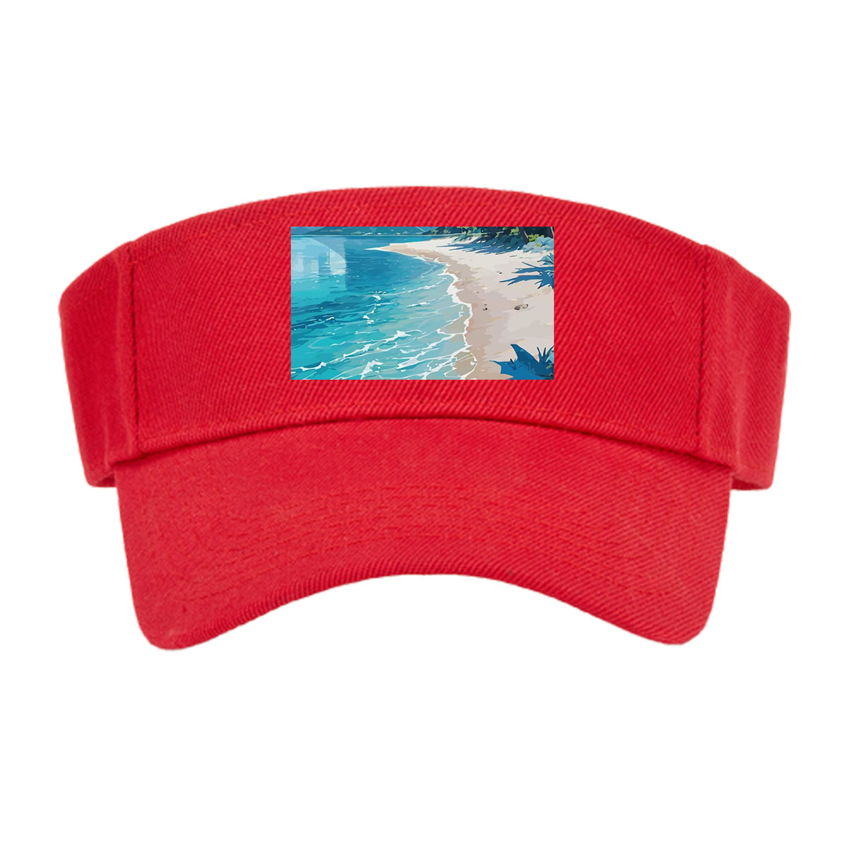 Tropical Beach with Crystal Clear Water and Palm Trees -  Visor cap