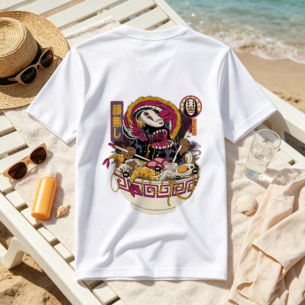 No-Face Ramen: Spirited Away Fusion Art - Tee