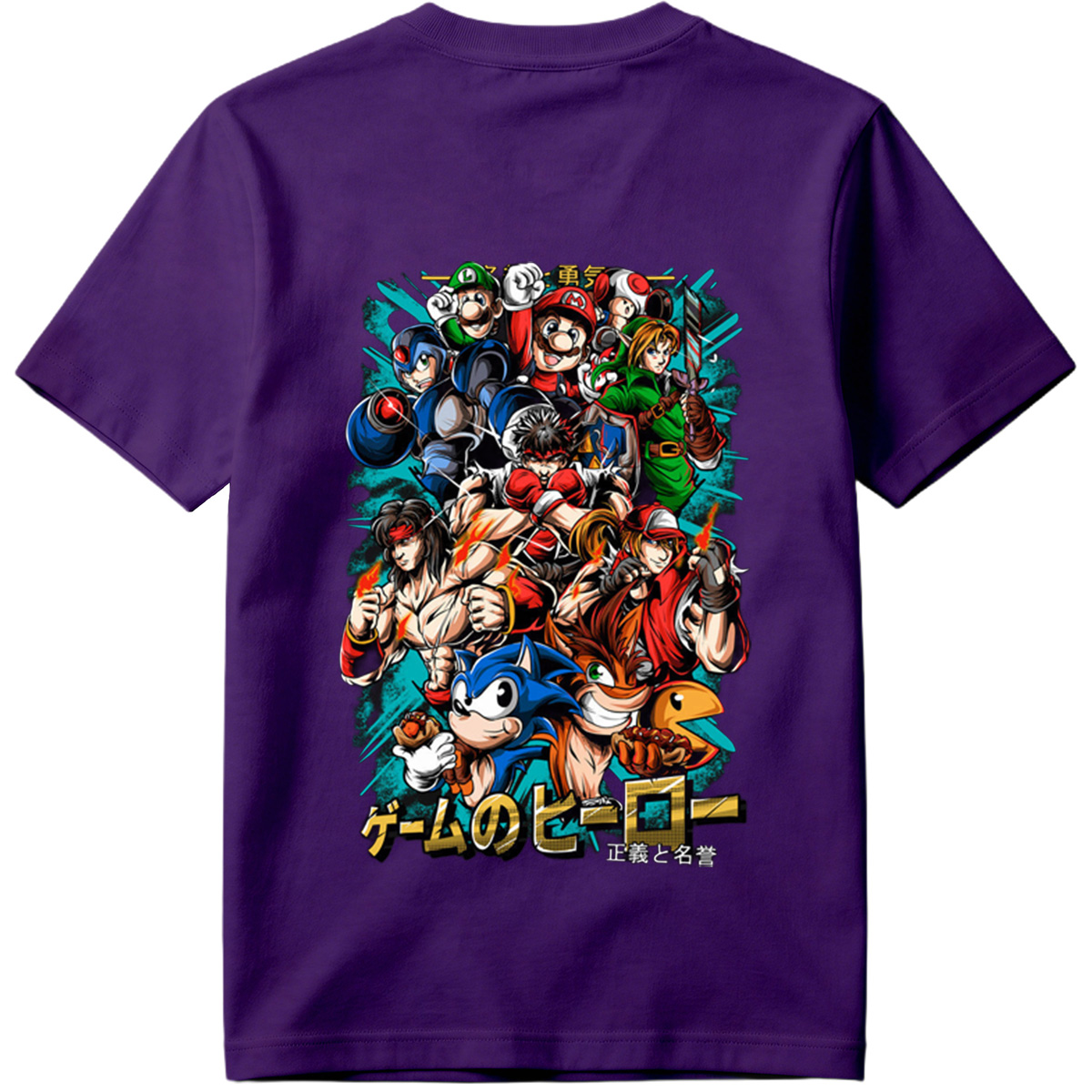 Game Heroes: Mario, Sonic, Link, Ryu, and More - Tee