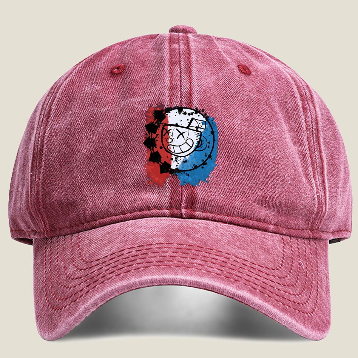 Cuphead: Mugman and the Devil's Deal - Washed Denim - Baseball Cap