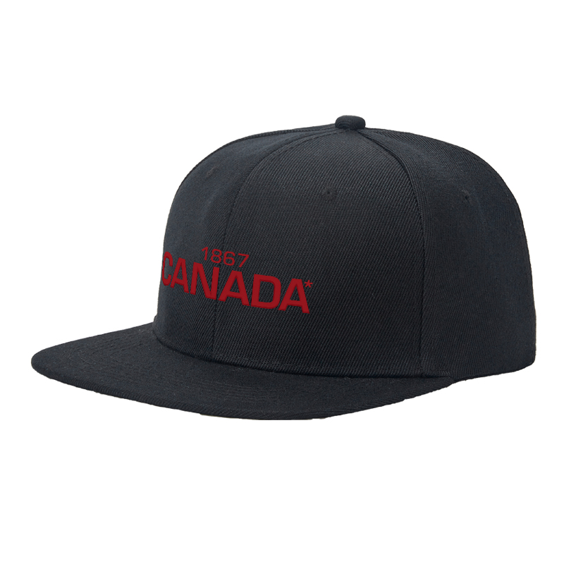 Flat Brim Baseball Cap 1867 Canada Logo Print Streetwear Underground Skate Style for Basketball Court Skate Park Urban Lifestyle Designed for Skaters Rappers Streetwear Enthusiasts