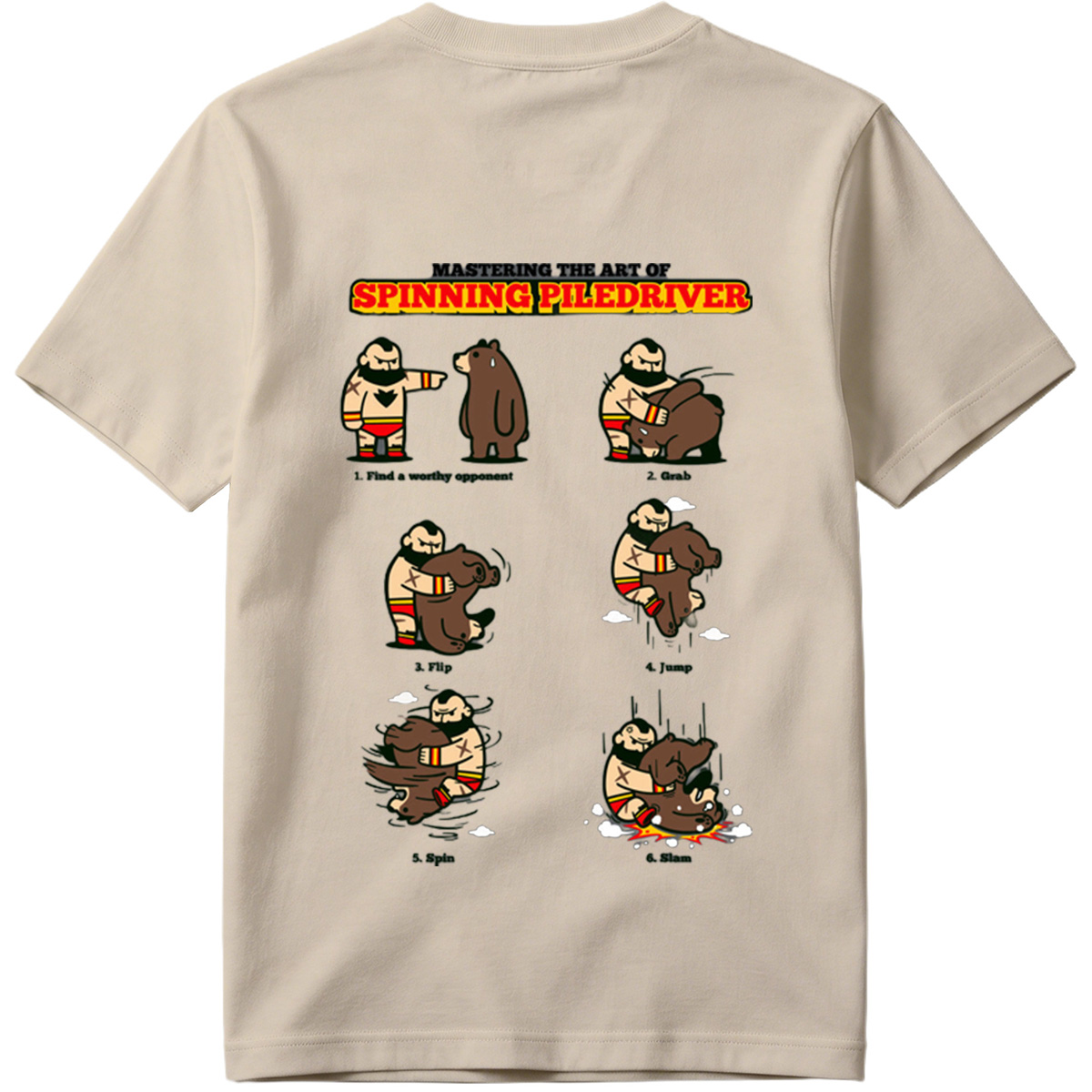 Mastering the Art of Spinning Piledriver: Wrestler vs Bear - Tee