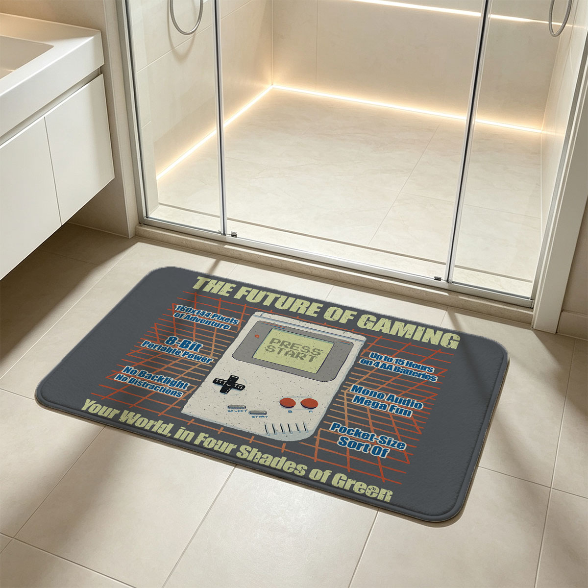 The Future of Gaming: 8-Bit Portable Power, 160x144 Pixels, Mono Audio, Pocket-Size Adventure - Flannel floor mat