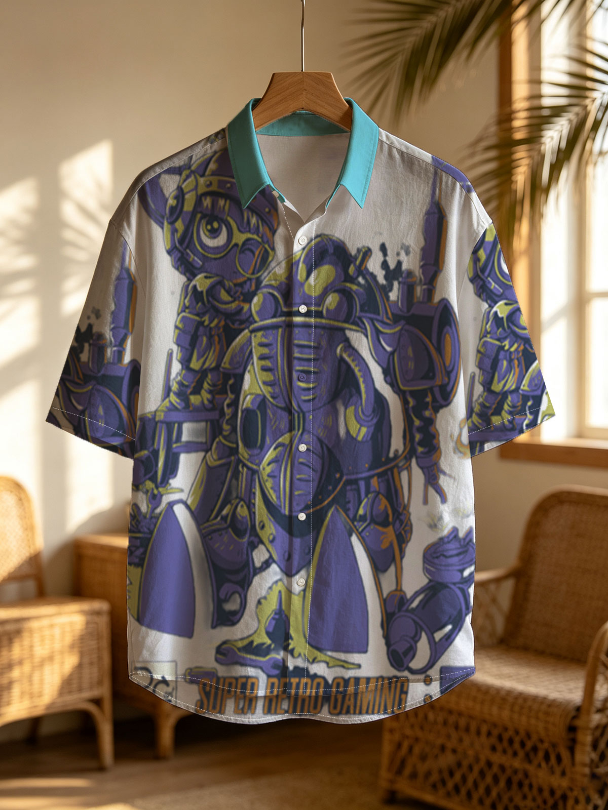 Super Retro Gaming: Robo Warrior and Mech Pilot in Purple Armor, Since 1995, SquareGames, RC Art -  Shirt