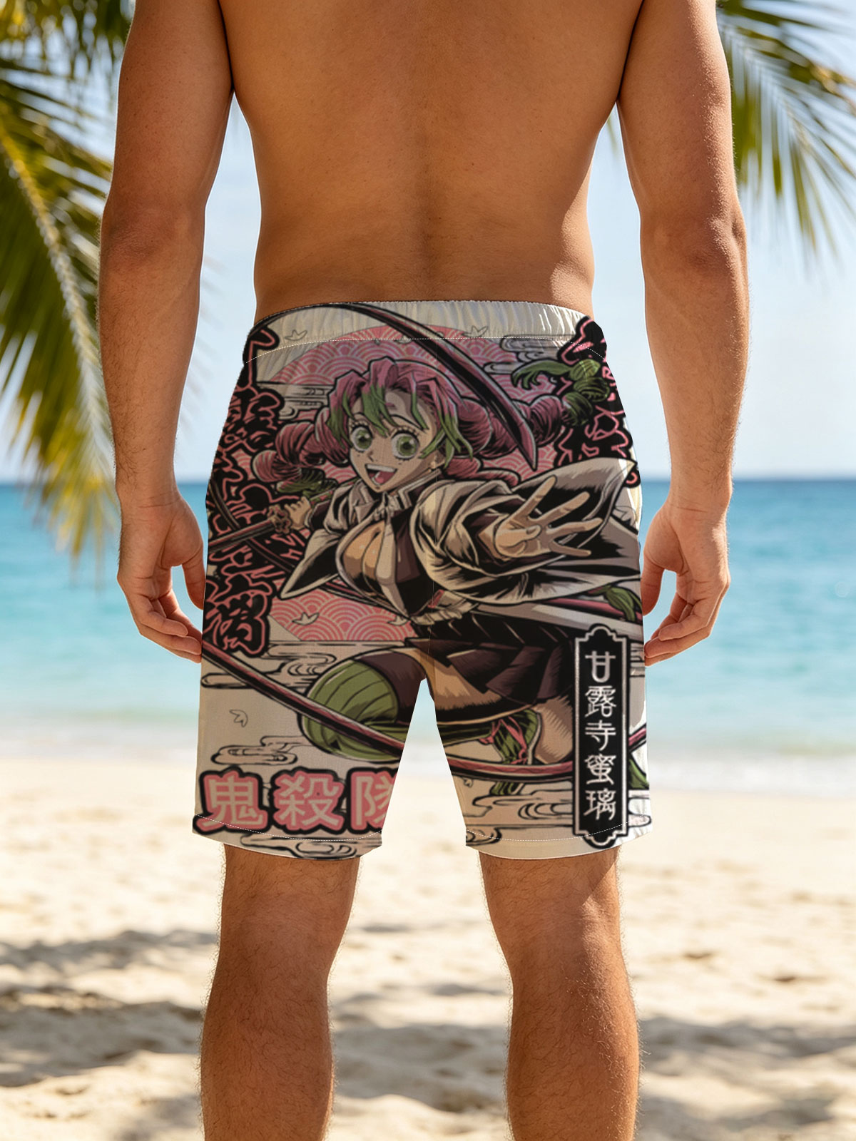Demon Slayer: Nezuko Kamado and Tanjiro Kamado in Action -  Beach shorts