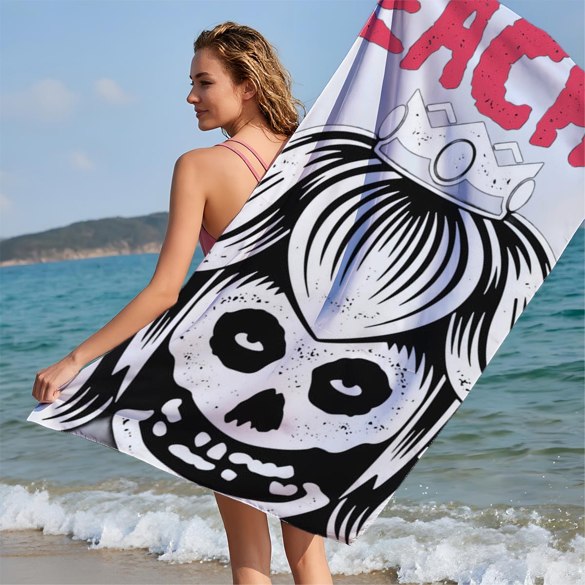 Peaches - Skull Queen with Crown - Beach towels