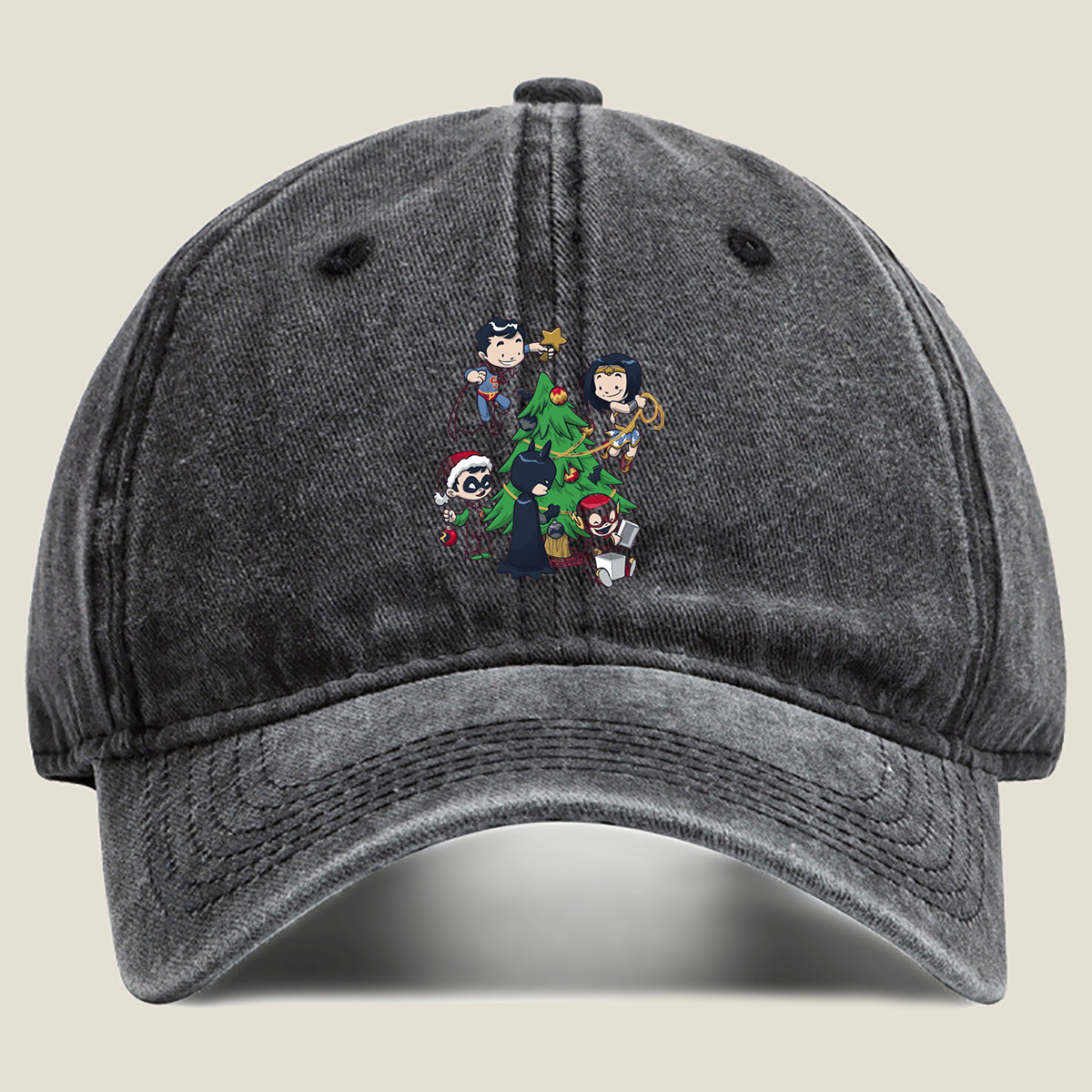DC Super Heroes Christmas Celebration - Washed Denim - Baseball Cap