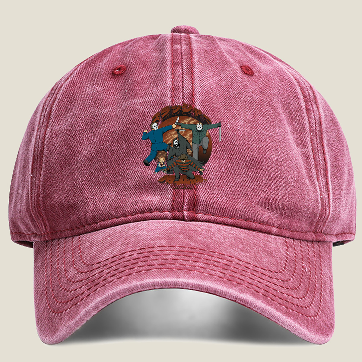 Slasher Special Sentai: Michael, Jason, Ghostface, Chucky, and Tiffany - Washed Denim - Baseball Cap