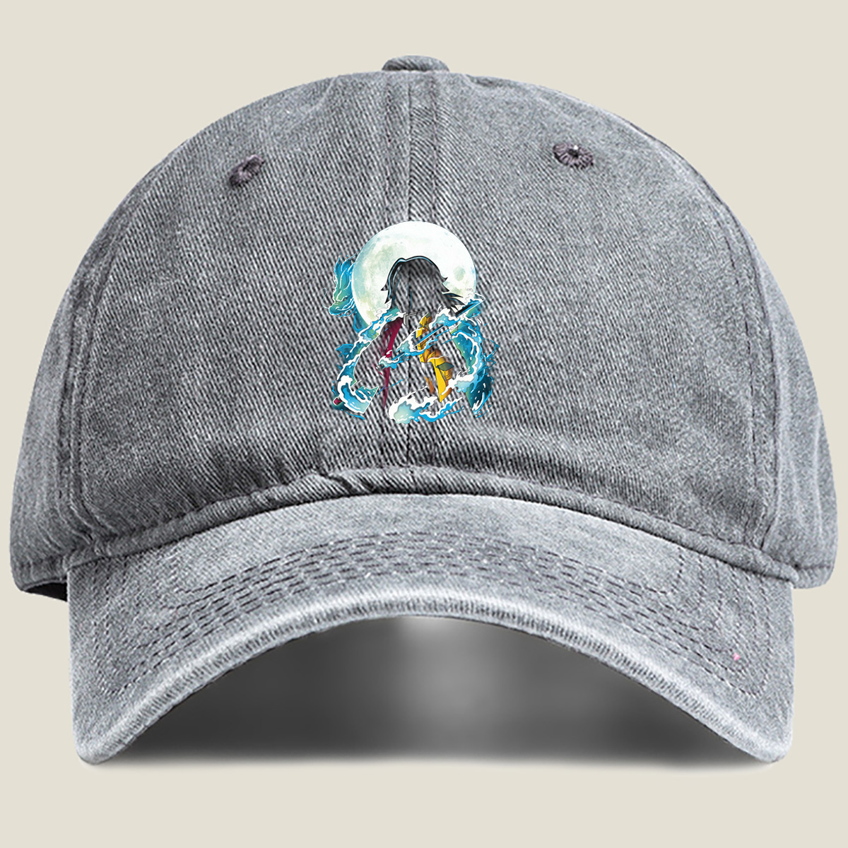 Demon Slayer Tanjiro Kamado Water Breathing Moon Background - Hat