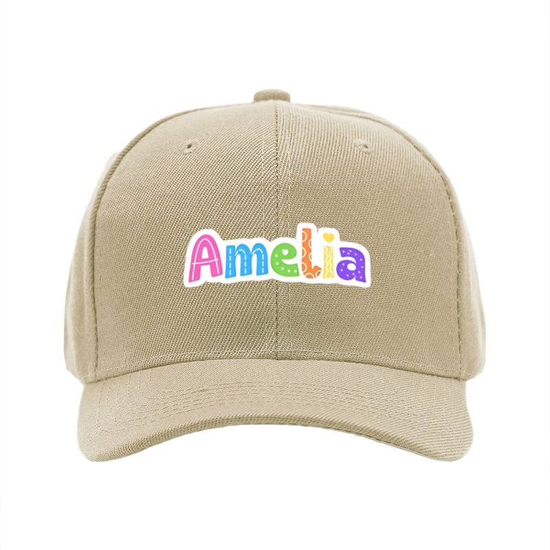 1pc New Baseball Cap with Colorful Amelia Letter Print Unisex Adjustable Hat for Outdoor Activities and Casual Wear Adults and Teens