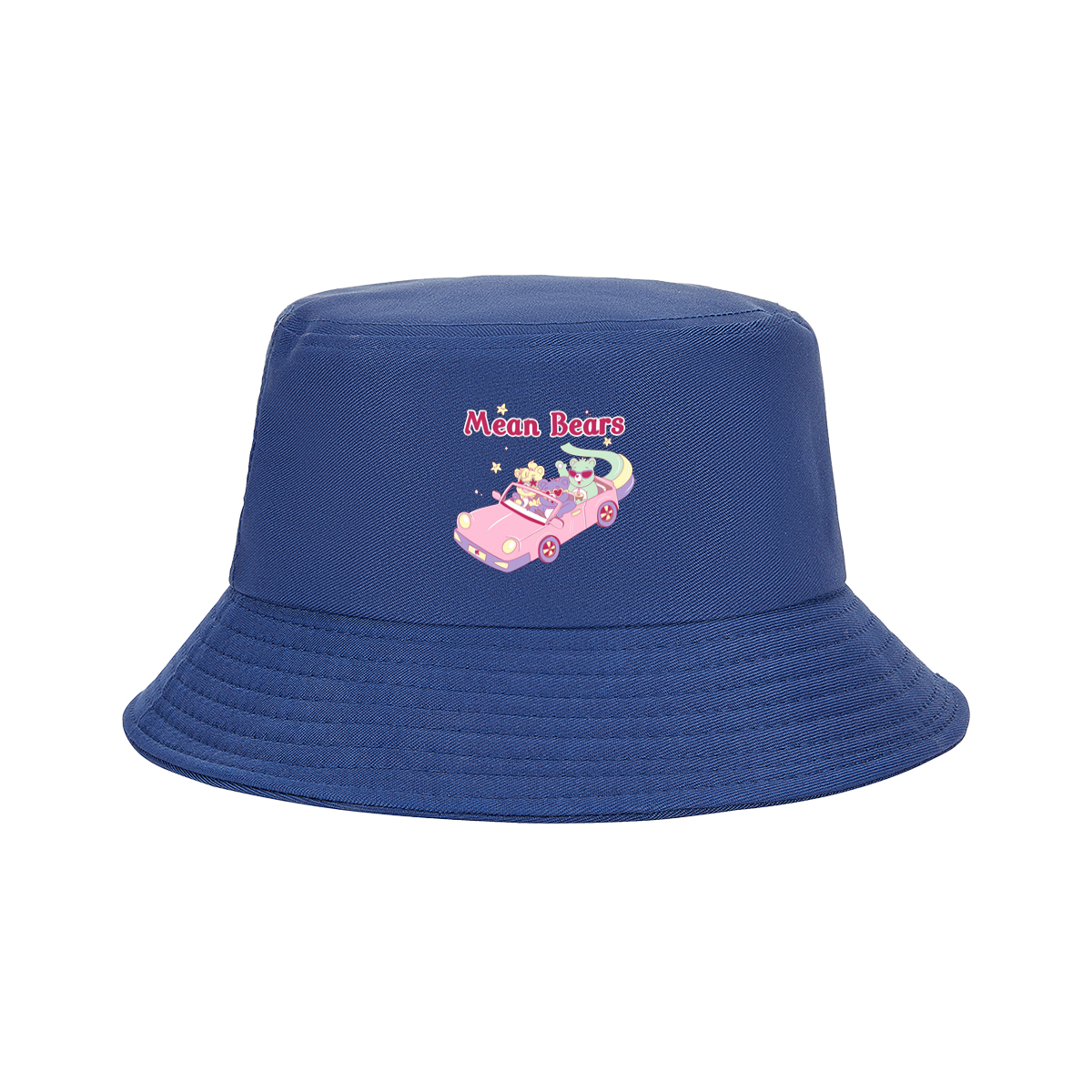 Mean Bears in a Pink Car with Three Cute Characters - Fisherman's Hat
